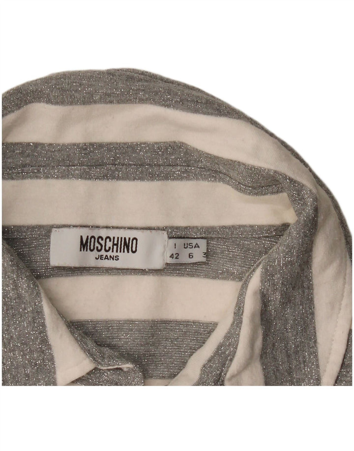 Moschino Γυναικείο πουκάμισο Polo Graphic IT 42 Medium Grey ριγέ