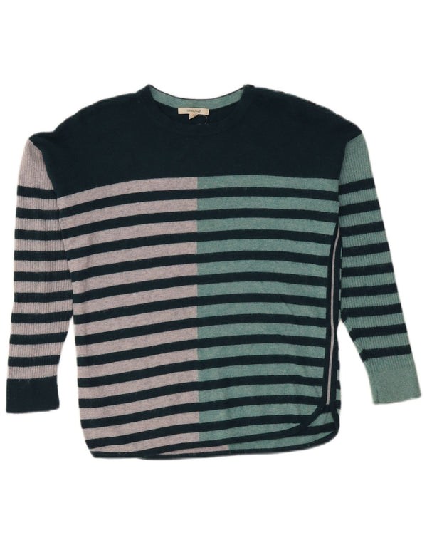 White Stuff Γυναικείο πουλόβερ με λαιμό σκάφος UK 10 Small Green ριγέ