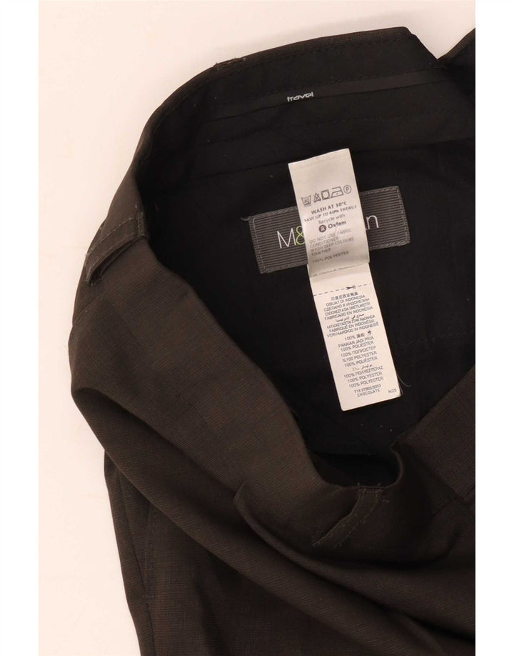 Marks & Spencer Ανδρικό παντελόνι με καρφίτσα W38 L31 καφέ πολυεστέρας