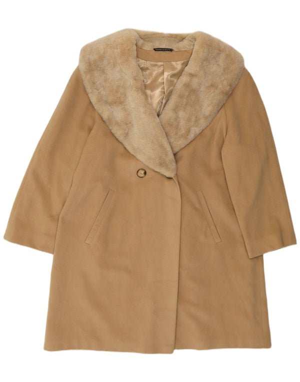 Marks & Spencer Γυναικείο παλτό St. Michael με διπλό στήθος UK 16 Large Beige