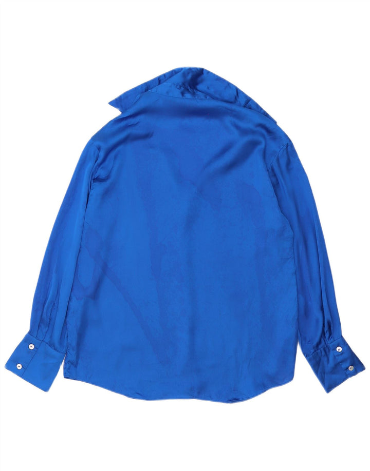 ZARA Γυναικείο πουκάμισο Μπλούζα UK 14 Medium Blue Polyester
