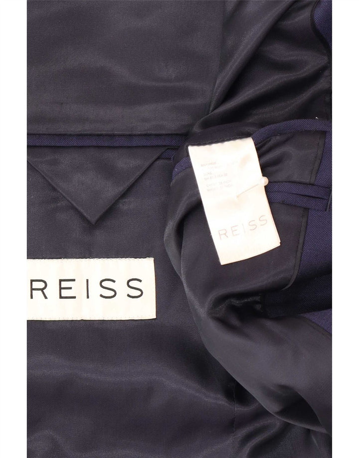 Reiss Ανδρικό σακάκι σακάκι με 1 κουμπί UK 38 Medium Navy Blue Wool