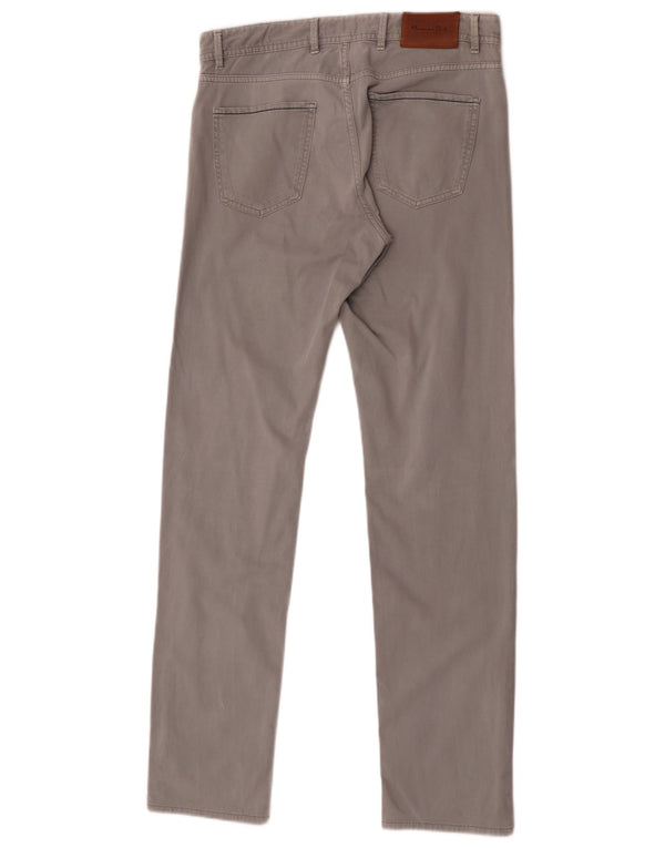 Massimo Dutti Ανδρικό παντελόνι με λεπτή εφαρμογή casual EU 40 Medium W32 L34 Grey