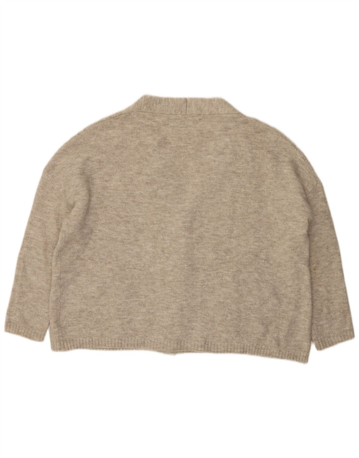 Zara Γυναικείο πουλόβερ με ζακέτα UK 10 Small Grey Flecked
