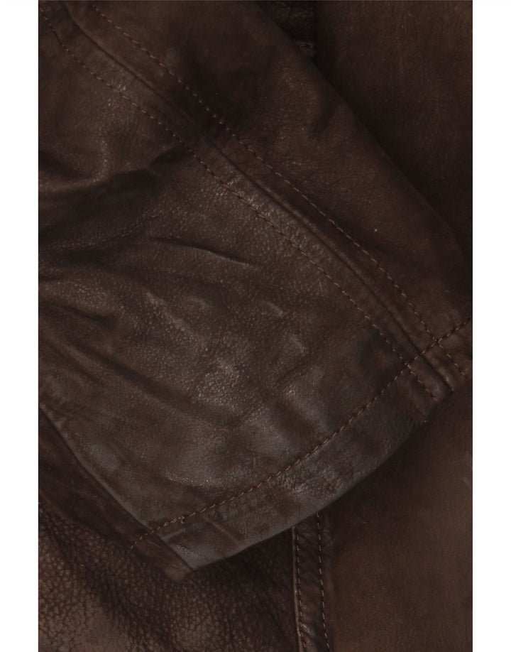 Vintage Ανδρικό Δερμάτινο Μπουφάν IT 56 3XL Καφέ Δερμάτινο