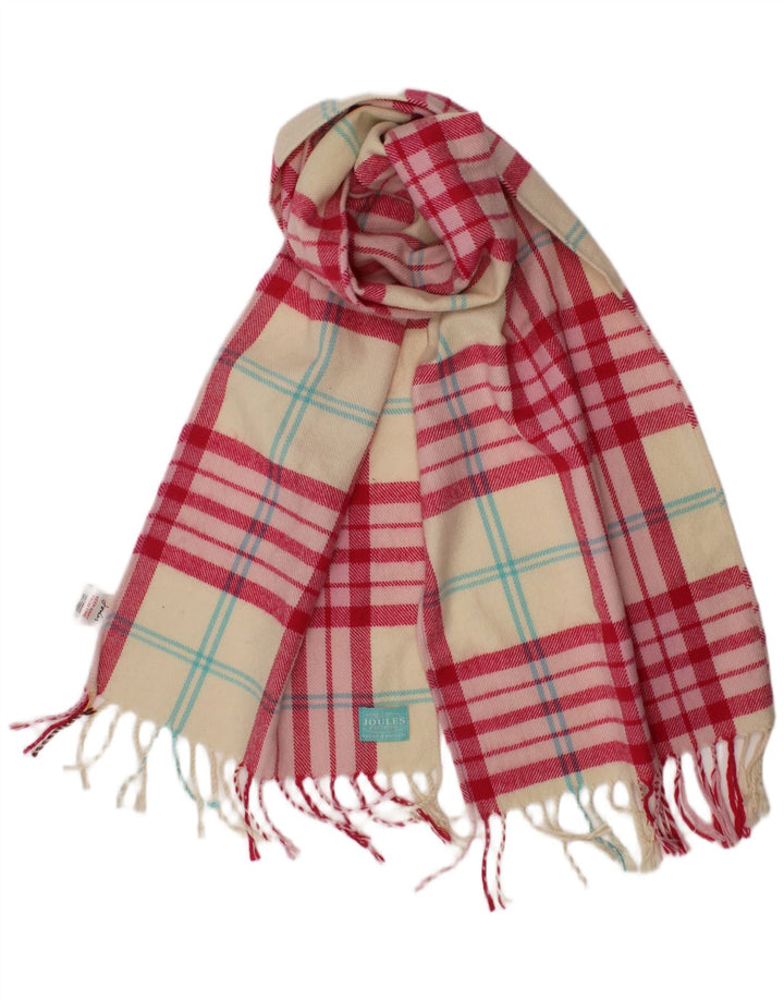 JOULES Womens Rectangle Scarf One Size Multicoloured Plaid Acrylic Classic