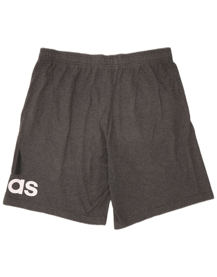 Ανδρικό γραφικό αθλητικό σορτς Adidas μεγάλο γκρι βαμβακερό