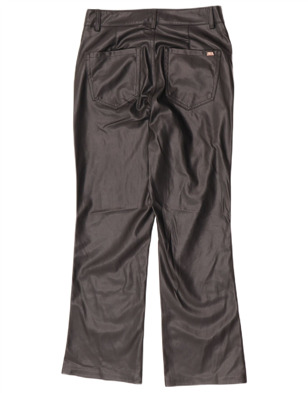 Zara γυναικείο μποτάκι από συνθετικό δέρμα παντελόνι EU 38 Small W28 L26 μαύρο