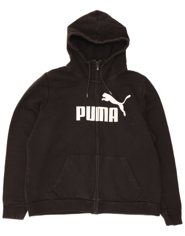 Γυναικείο πουλόβερ με κουκούλα με φερμουάρ Puma UK 20 2XL μαύρο βαμβακερό