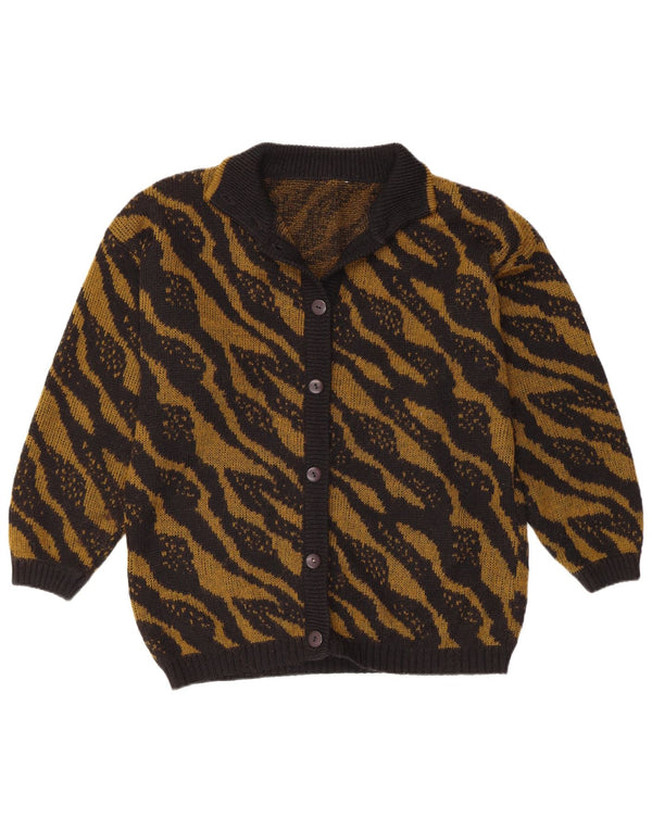 Γυναικείο πουλόβερ με ζακέτα VINTAGE UK 16 Large Μαύρο ριγέ