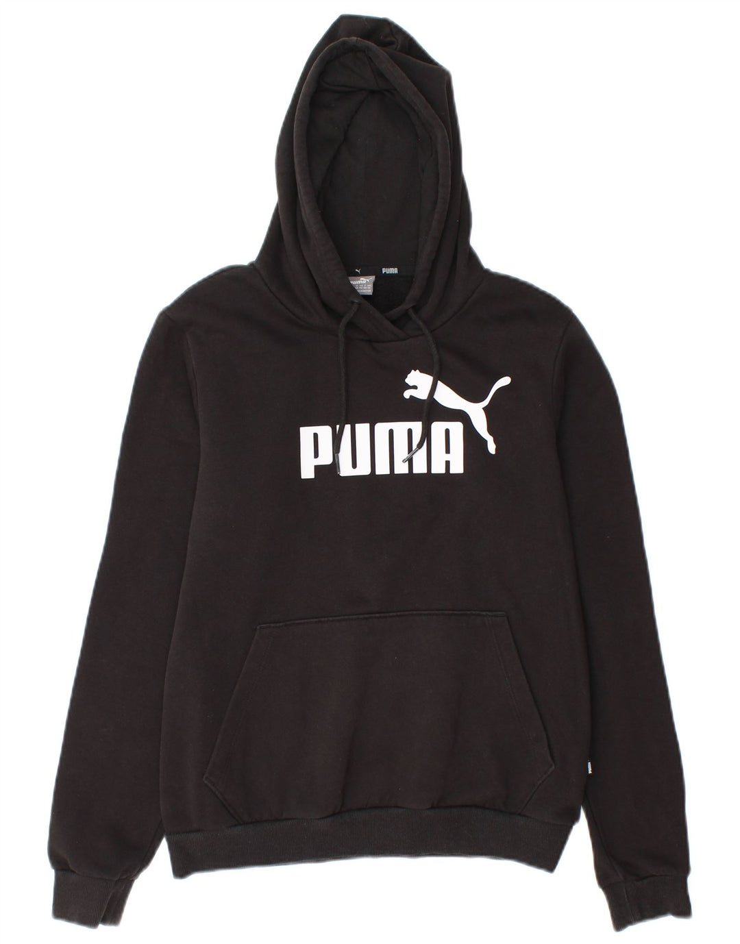 Puma Γυναικείο Γραφικό Hoodie Jumper UK 12 μεσαίο μαύρο βαμβακερό