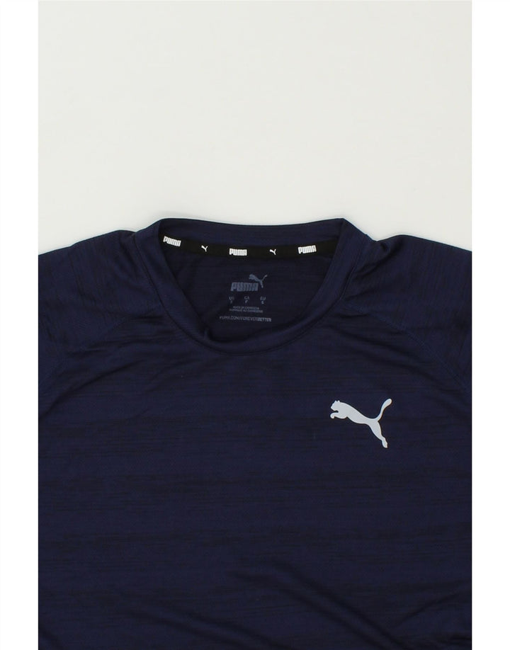 PUMA Mens T-Shirt Top Small Navy Blue Polyester Vintage Puma and Second-Hand Puma from Messina Hembry 