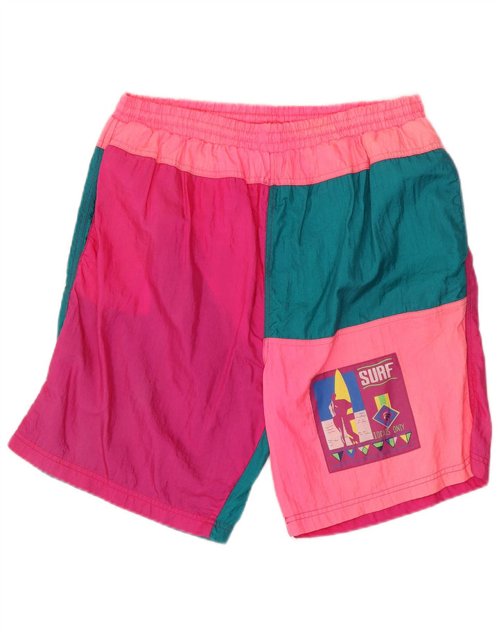 Vintage Ανδρικά μαγιό XL Pink Colourblock Polyamide