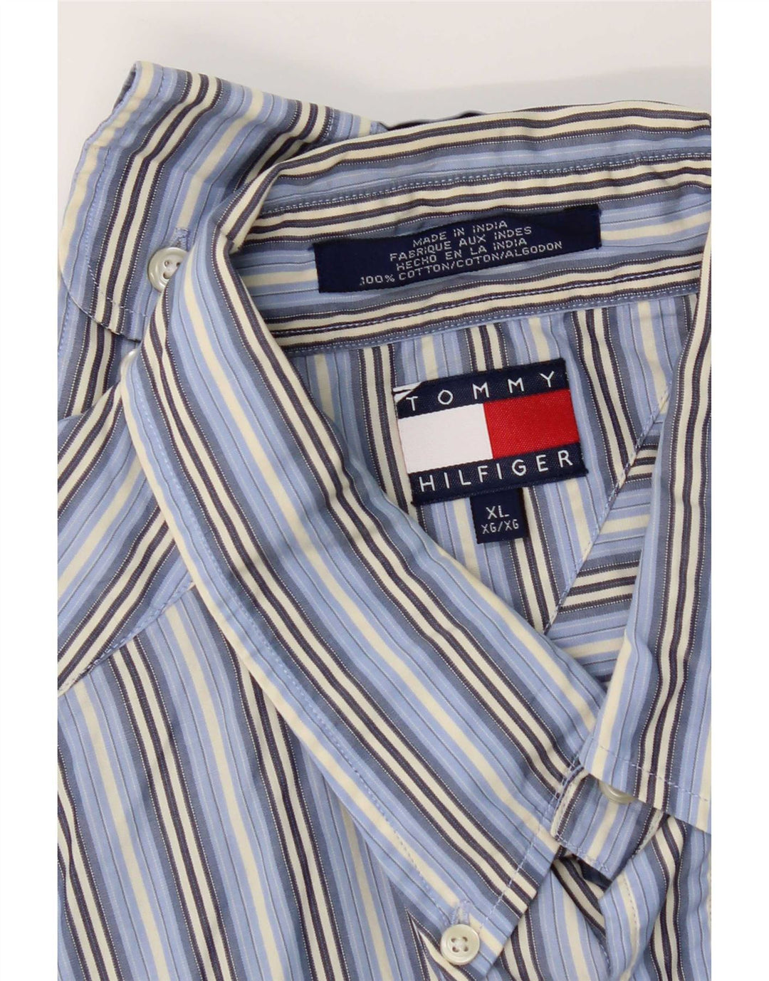 Tommy Hilfiger Ανδρικό πουκάμισο XL Μπλε ριγέ βαμβακερό