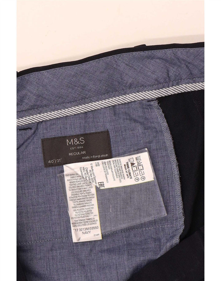 Marks & Spencer Ανδρικό ίσιο κανονικό παντελόνι W40 L31 Navy Blue