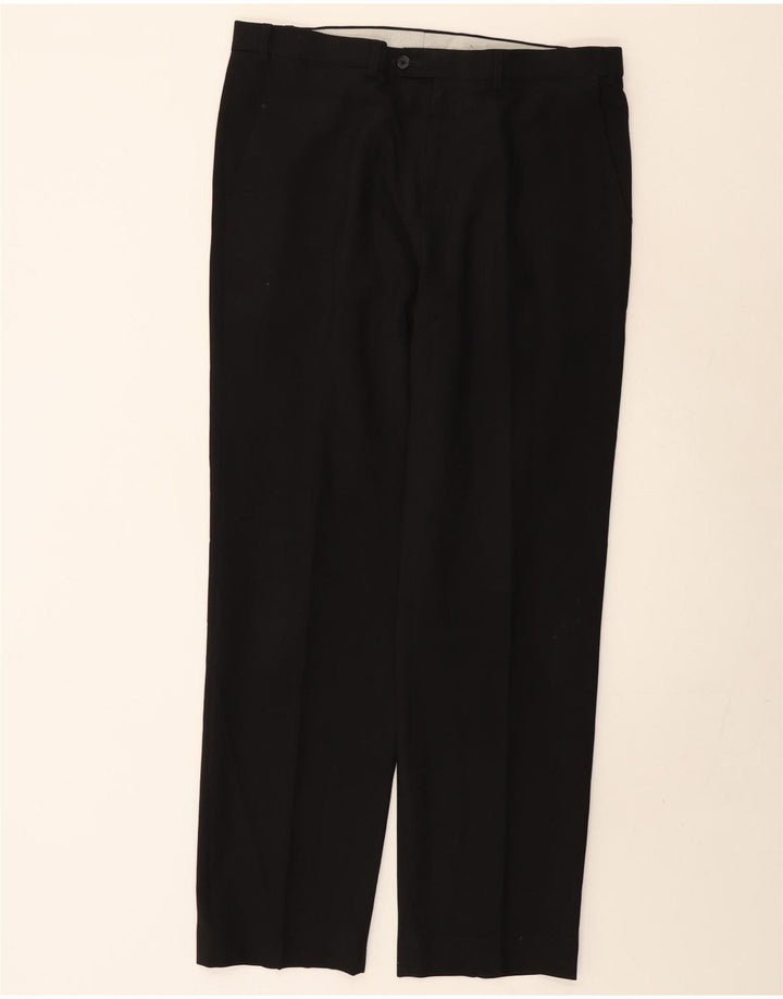 MARKS & SPENCER Ανδρικό παντελόνι με κανονική εφαρμογή W36 L33 μαύρο πολυεστέρα