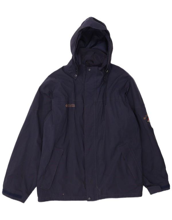 Ανδρικό μπουφάν με κουκούλα Columbia UK 42 XL Navy Blue Nylon