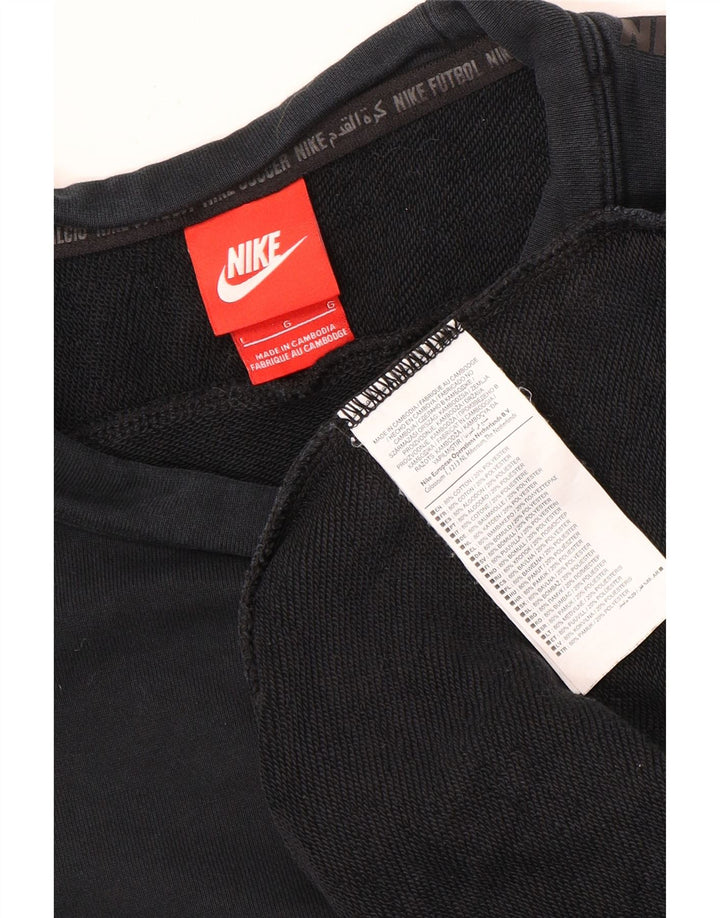 Ανδρικό γραφικό φούτερ Nike Jumper μεγάλο μαύρο βαμβακερό