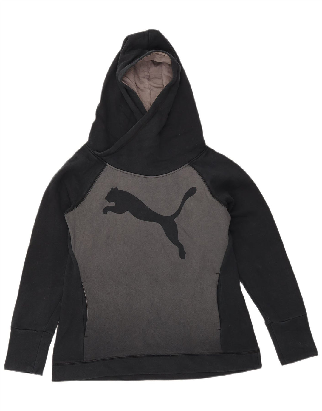 Puma Γυναικείο Γραφικό Hoodie Jumper UK 12 μεσαίο μαύρο βαμβακερό
