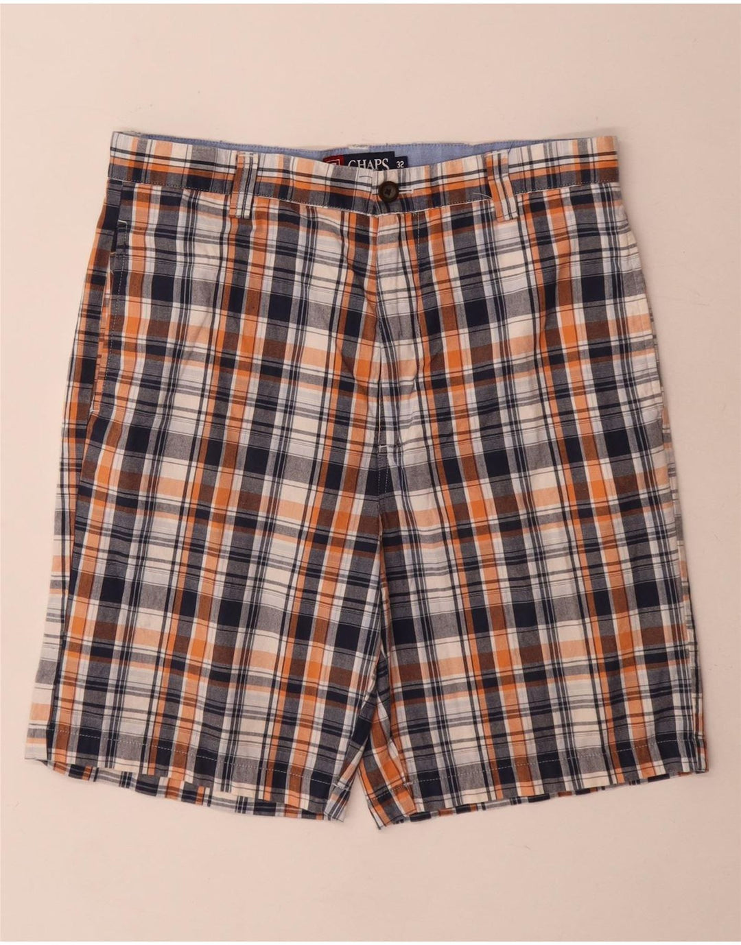 Chaps Ανδρικό σορτς Chino W32 Μεσαίο μπλε ναυτικό Check