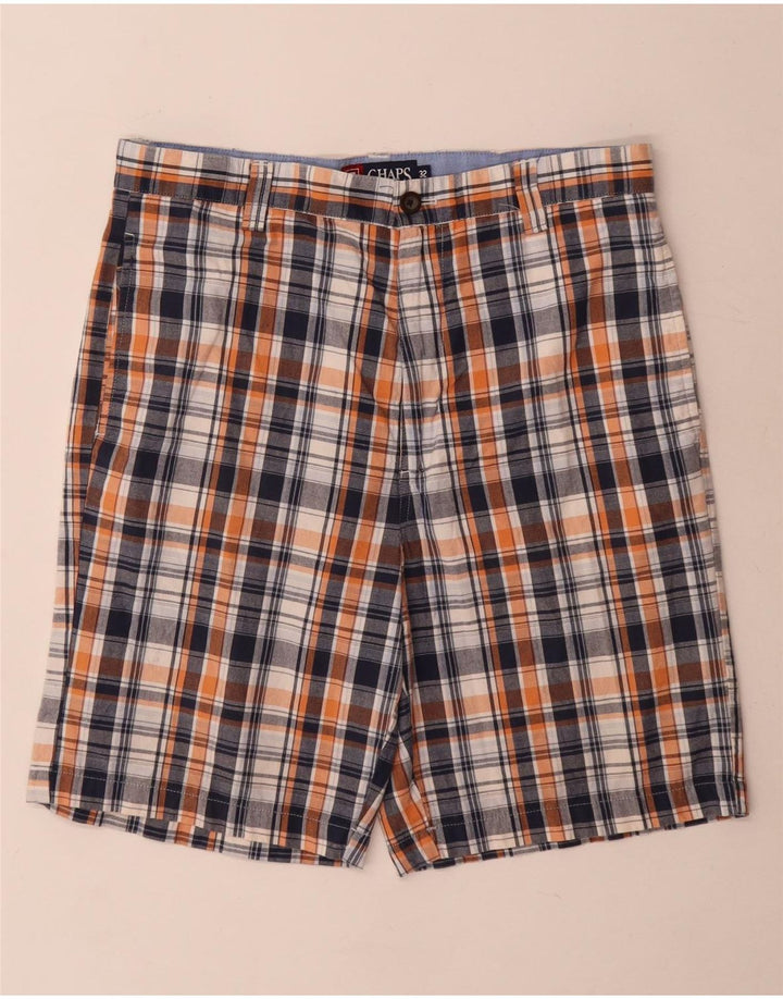 Chaps Ανδρικό σορτς Chino W32 Μεσαίο μπλε ναυτικό Check