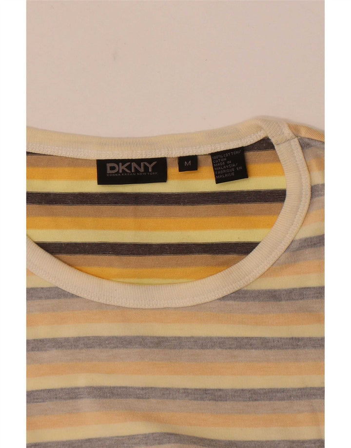 Ανδρικό T-Shirt Dkny Top Βαμβακερό μεσαίο μπεζ ριγέ