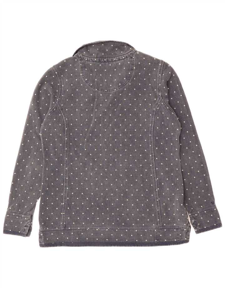 Γυναικείο φούτερ με λαιμόκοψη με φερμουάρ με χοντρό πρόσωπο UK 14 Μεγάλο μπλε ναυτικό στίγματα