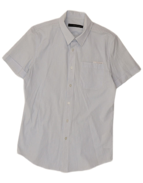 Calvin Klein Jeans Ανδρικό γραφικό κοντομάνικο πουκάμισο Μικρό μπλε ρίγες