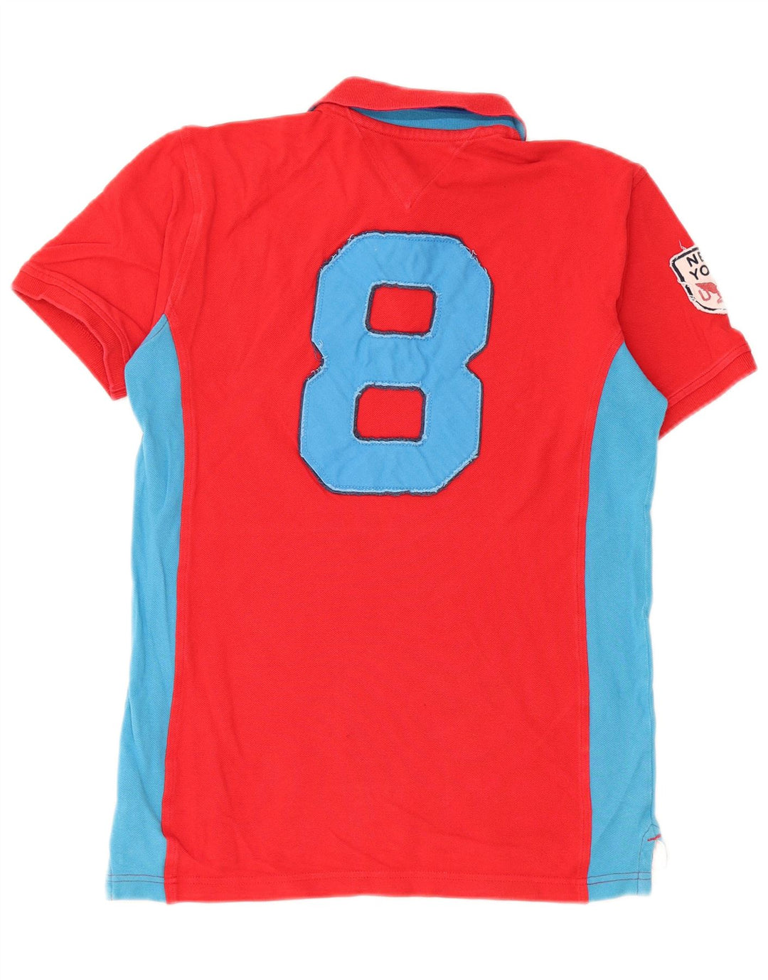 TOMMY HILFIGER Γραφικό μπλουζάκι πόλο για αγόρια 15-16 ετών XL Κόκκινο μπλοκ