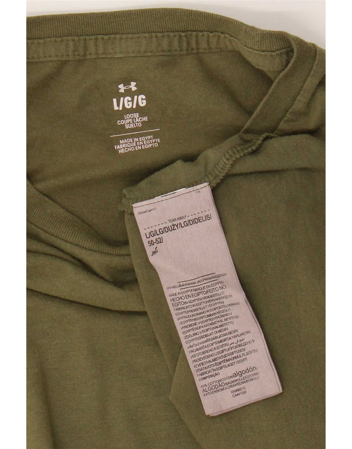 Under Armour Ανδρικό T-Shirt Top μεγάλο χακί βαμβακερό