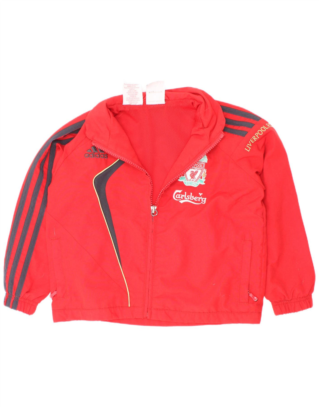Adidas Boys Liverpool Tracksuit Top Jacket 3-4 Years Red Colourblock