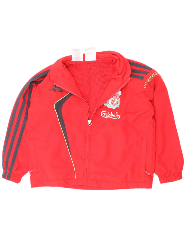 Adidas Boys Liverpool Tracksuit Top Jacket 3-4 Years Red Colourblock