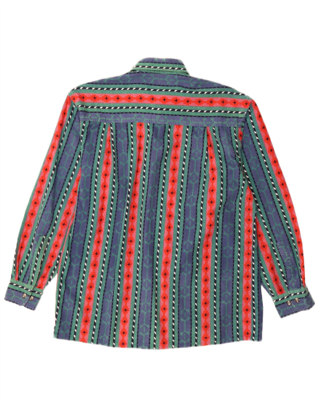 Ανδρικό φανελένιο πουκάμισο VINTAGE Μέγεθος 38 Βαμβακερό μεσαίο μπλε ριγέ