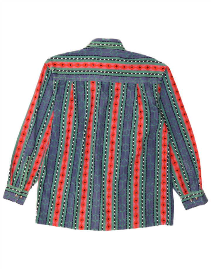 Ανδρικό φανελένιο πουκάμισο VINTAGE Μέγεθος 38 Βαμβακερό μεσαίο μπλε ριγέ