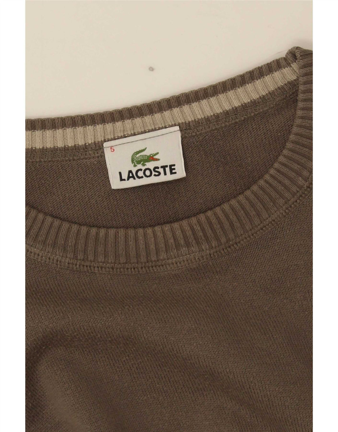 Ανδρικό πουλόβερ Lacoste Crew Neck Jumper Size 5 Large Khaki