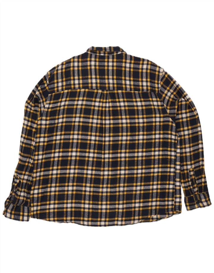 Ανδρικό φανελένιο πουκάμισο Mountain Warehouse 4XL Navy Blue Check Cotton