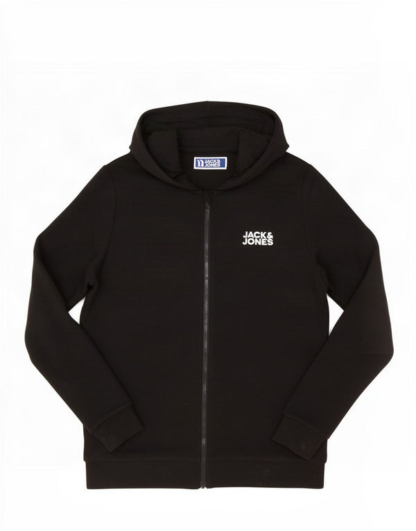 Jack & Jones Boys Zip Hoodie πουλόβερ 15-16 ετών μαύρο βαμβακερό