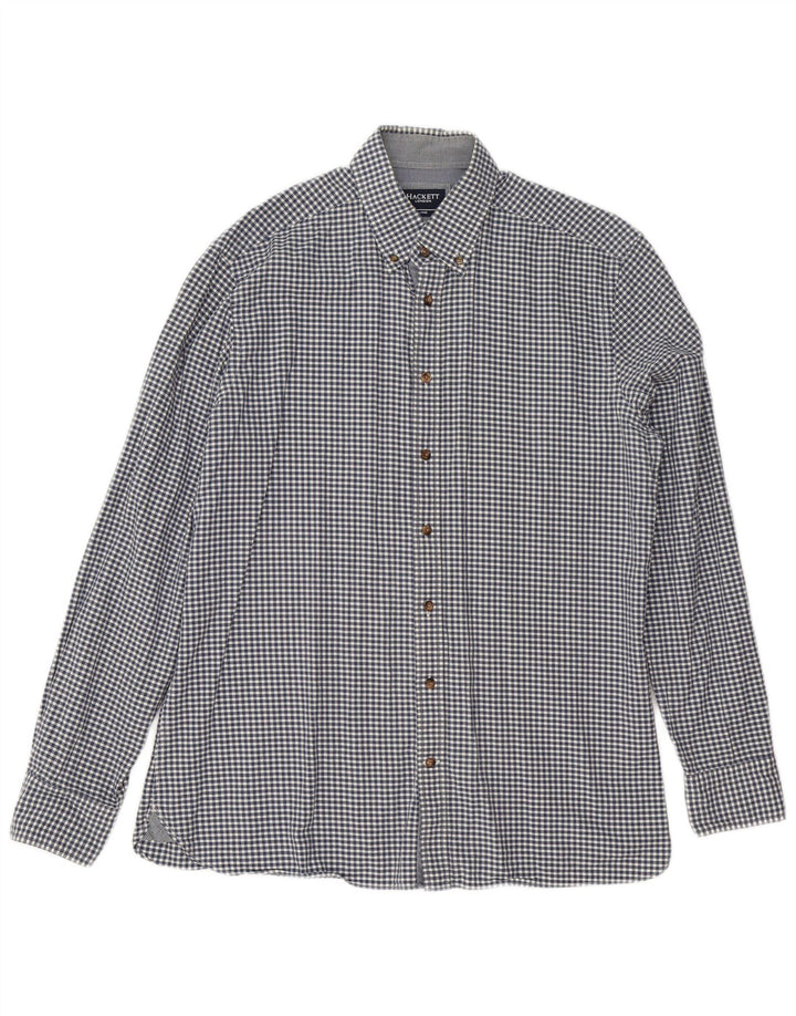 Ανδρικό πουκάμισο Hackett Slim Fit μεγάλο navy μπλε βαμβακερό Gingham
