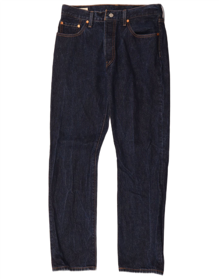 Levi's Mens 501 Straight Jeans W29 L30 Navy Blue Cotton