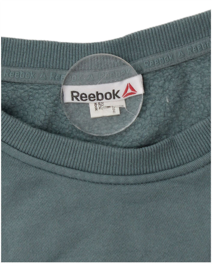 Γυναικεία γραφική φούτερ Reebok Jumper UK 14 Large Blue
