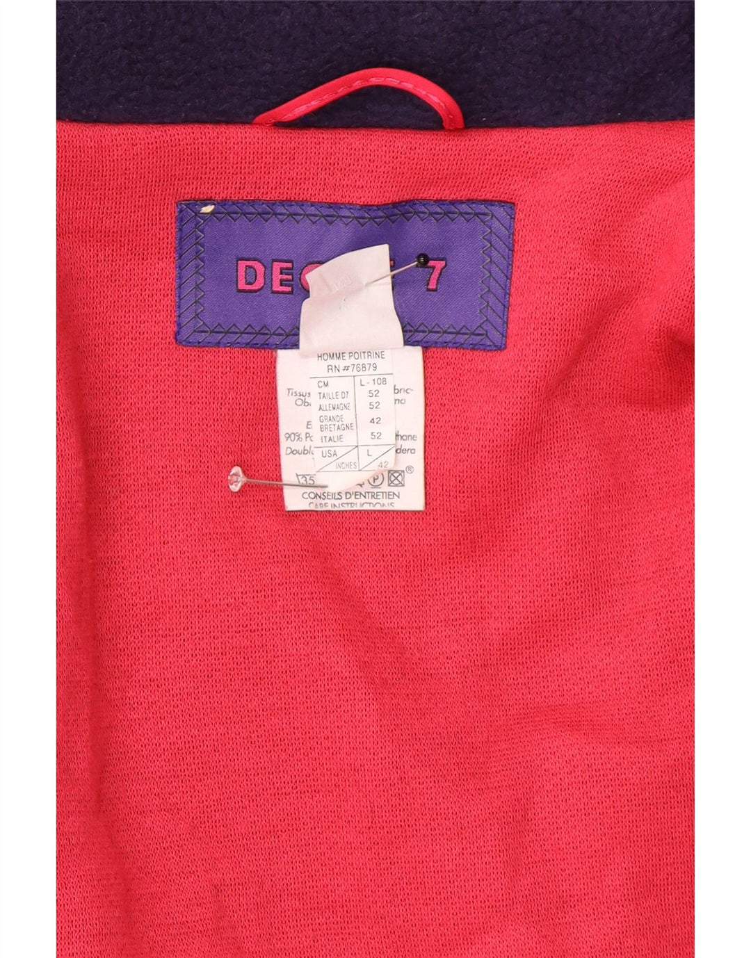 Ανδρικό μπουφάν σκι με κουκούλα Degre 7 IT 52 XL Navy Blue Colorblock Polyester