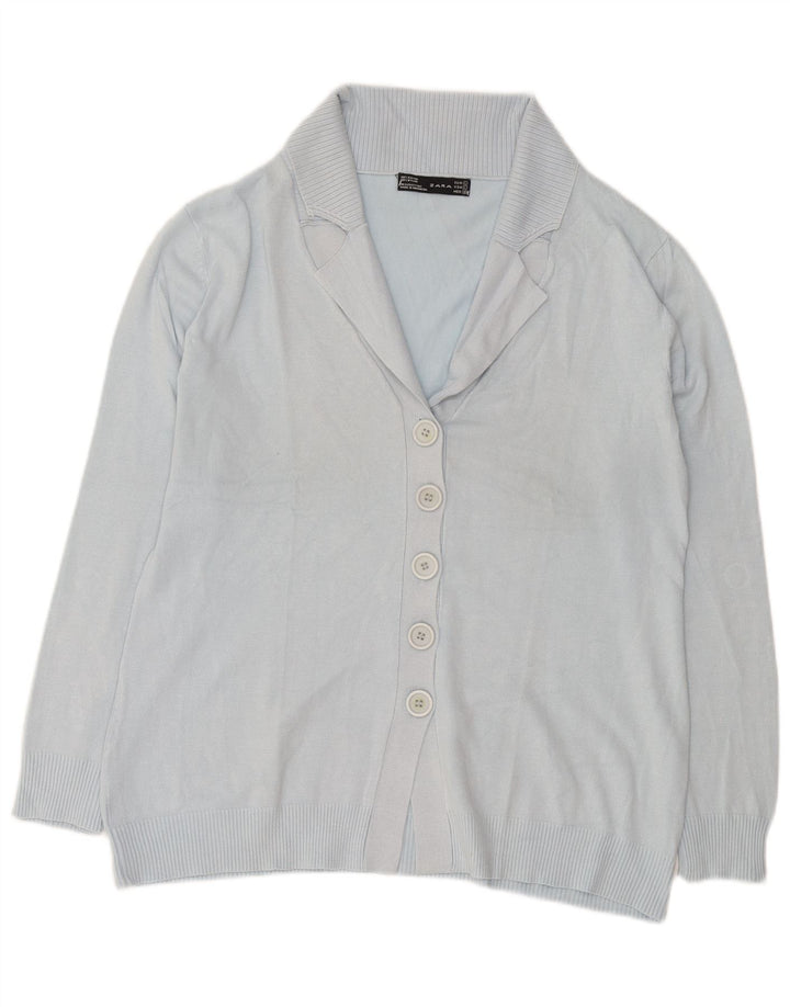 Zara Γυναικεία Ζακέτα UK 16 Large Blue Rayon