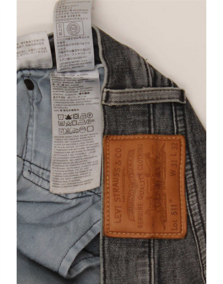 Levi's Mens 511 Slim Jeans W31 L32 Γκρι βαμβακερό