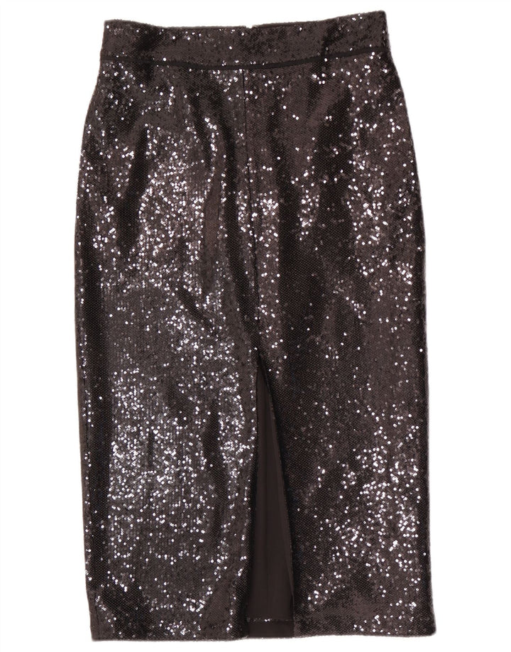 Reiss Γυναικεία Sequin Pencil Φούστα UK 12 Medium W30 Black Polyester