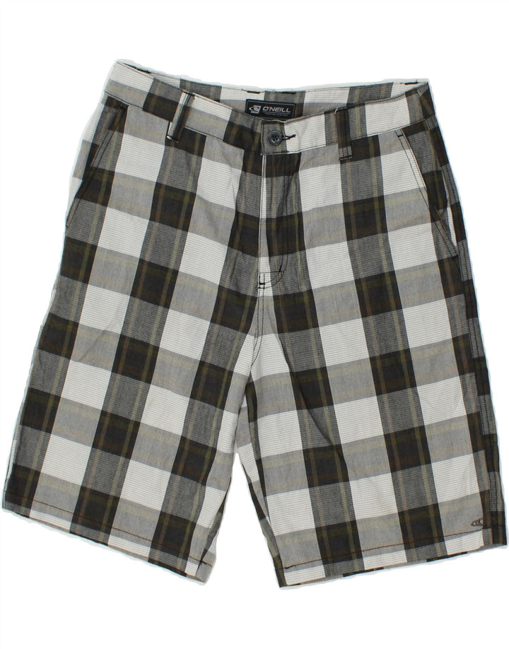 O'NEILL Mens Chino Shorts W32 Medium Grey Check Polyester Vintage O'Neill and Second-Hand O'Neill from Messina Hembry 