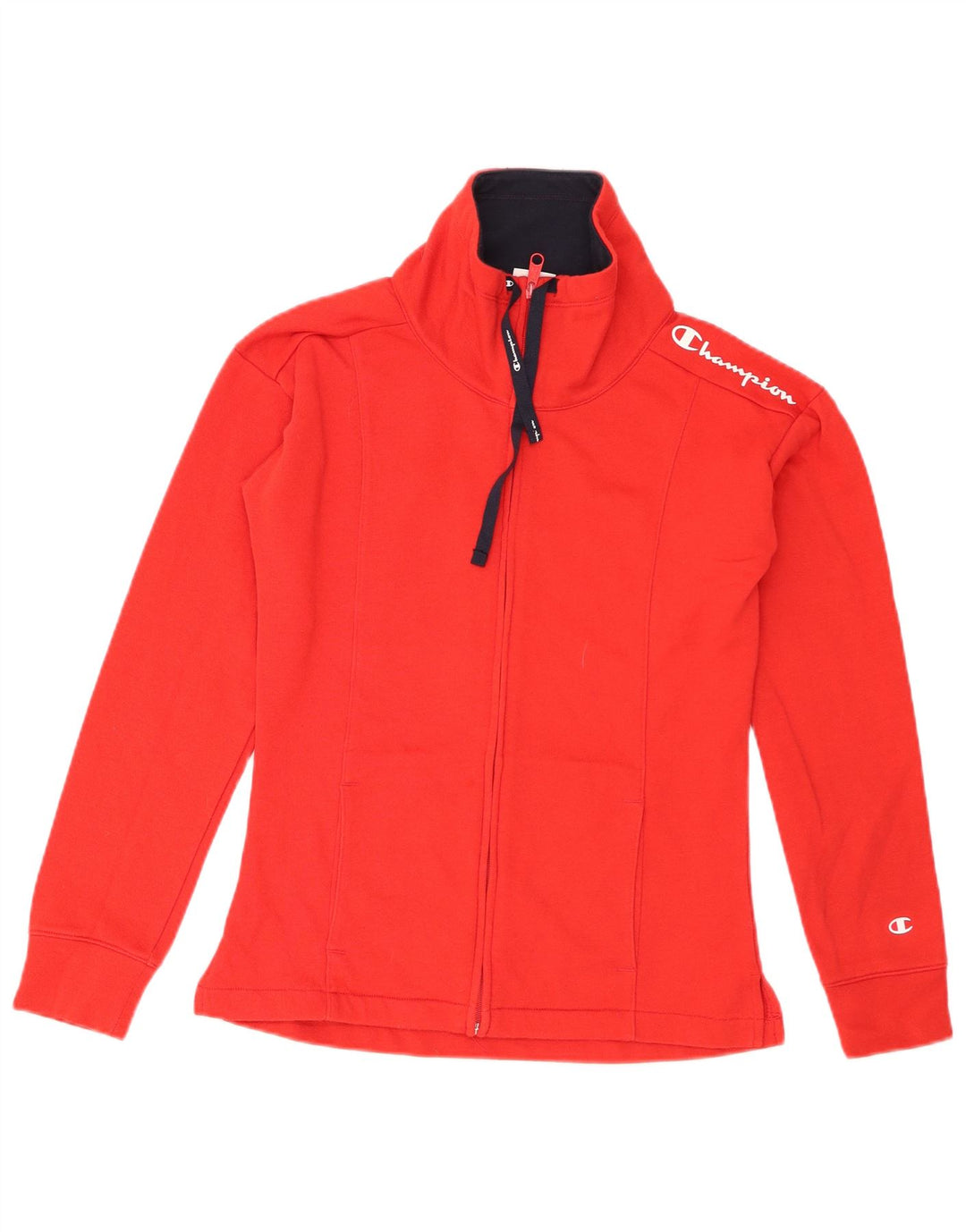 Champion Womens Graphic αθλητική φόρμα Top Jacket UK 12 Medium Red Cotton