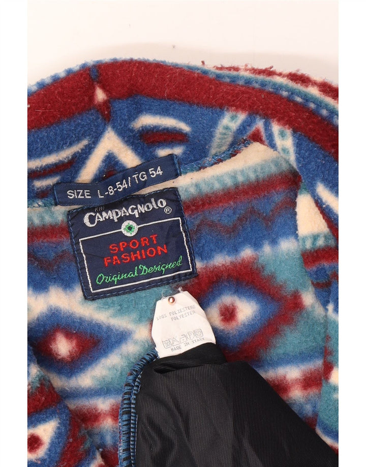 CAMPAGNOLO Ανδρικό Fleece Jacket UK 40 μεγάλο μπλε γεωμετρικό πολυεστέρα