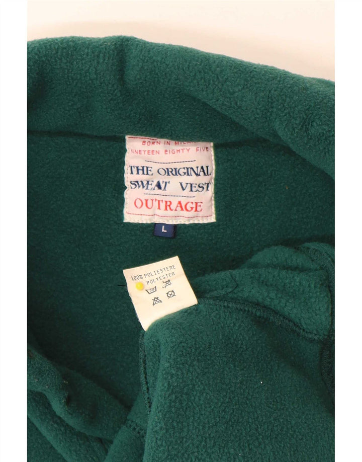 Outrage Mens Fleece Gilet UK 40 Large Green Polyester