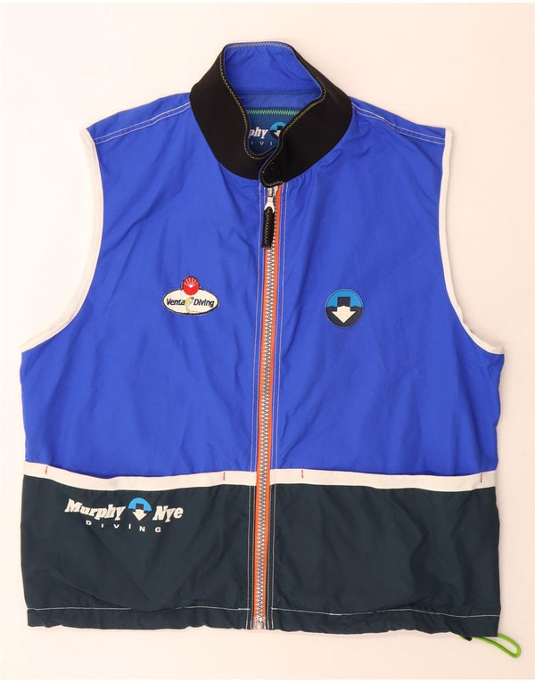 Murphy & Nye Mens Graphic Gilet UK 42 XL Blue Colorblock Polyamide
