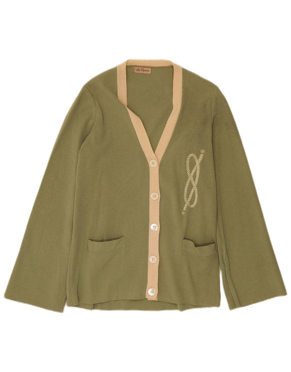 Γυναικείο πουλόβερ ζακέτα LES COPAINS UK 4 XS Χακί μαλλί